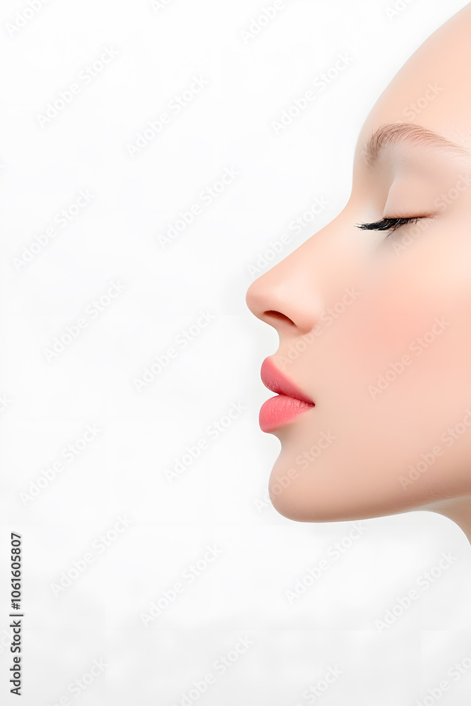 Side profile of young woman Side profile of young woman