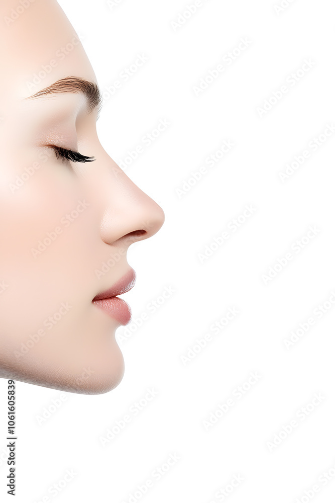 Side profile of young woman Side profile of young woman