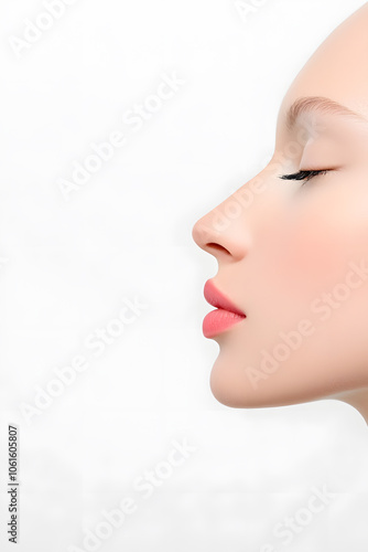 Side profile of young woman