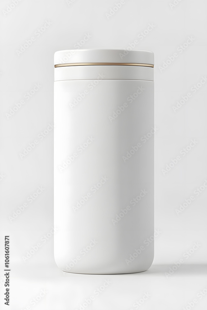 White plastic jar mockup isolated on white background White plastic jar mockup isolated on white background