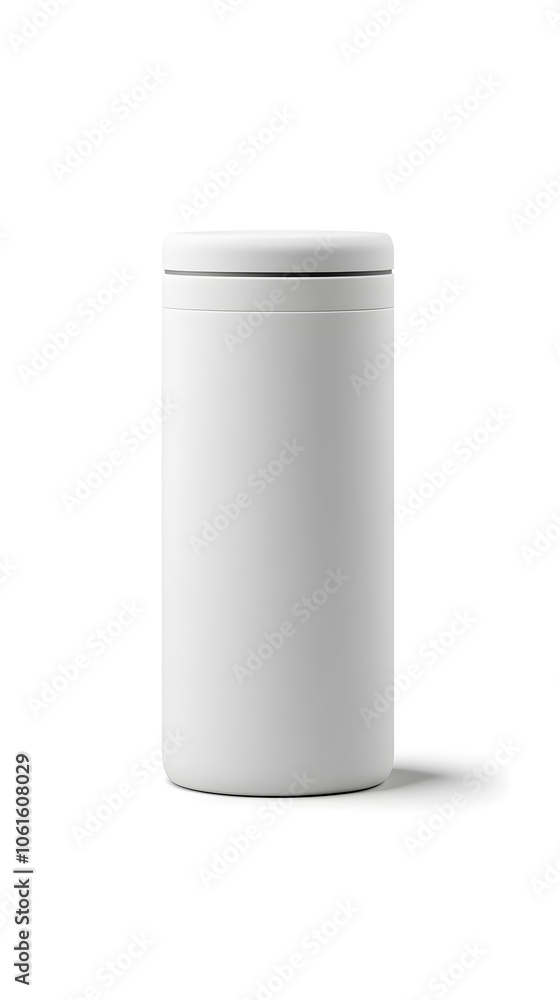 White plastic jar mockup isolated on white background White plastic jar mockup isolated on white background