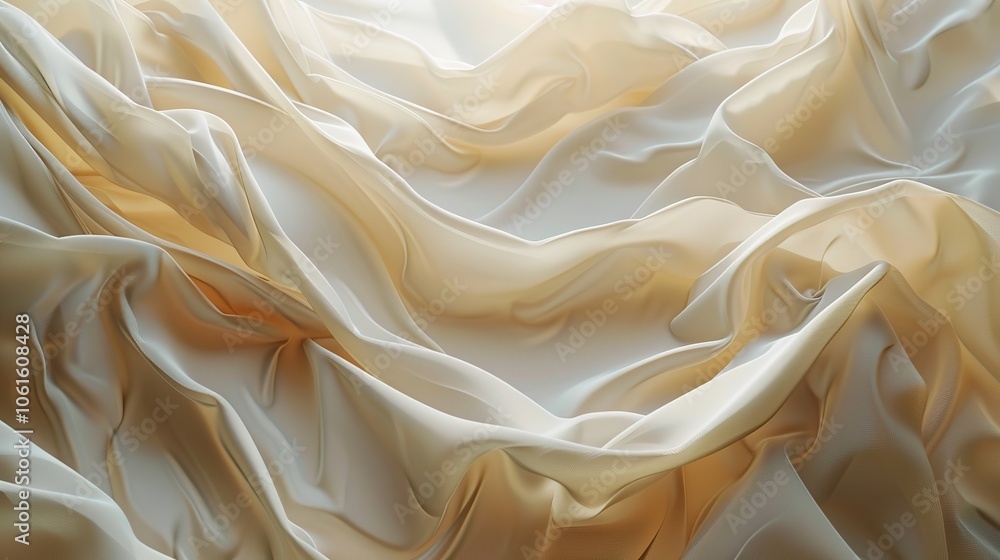 Fototapeta premium Flowing Wave Cloth Curve Line, 3D Rendering, 8K Realistic