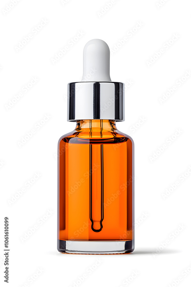 Serum oil vitamin C pipette dropper bottle isolated on white background. Skin care beauty product Serum oil vitamin C pipette dropper bottle isolated on white background. Skin care beauty product