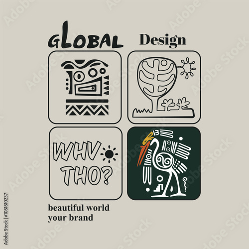 global. oversize stylish t-shirt and apparel abstract design . Vector print, typography, poster. Global swatches, symbol, vintage design
