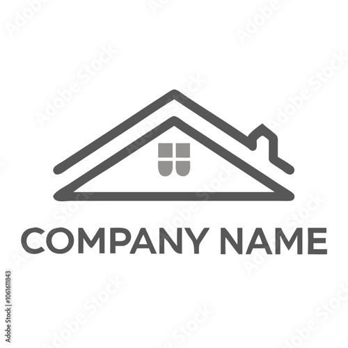 Simple house outline logo with placeholder company name

