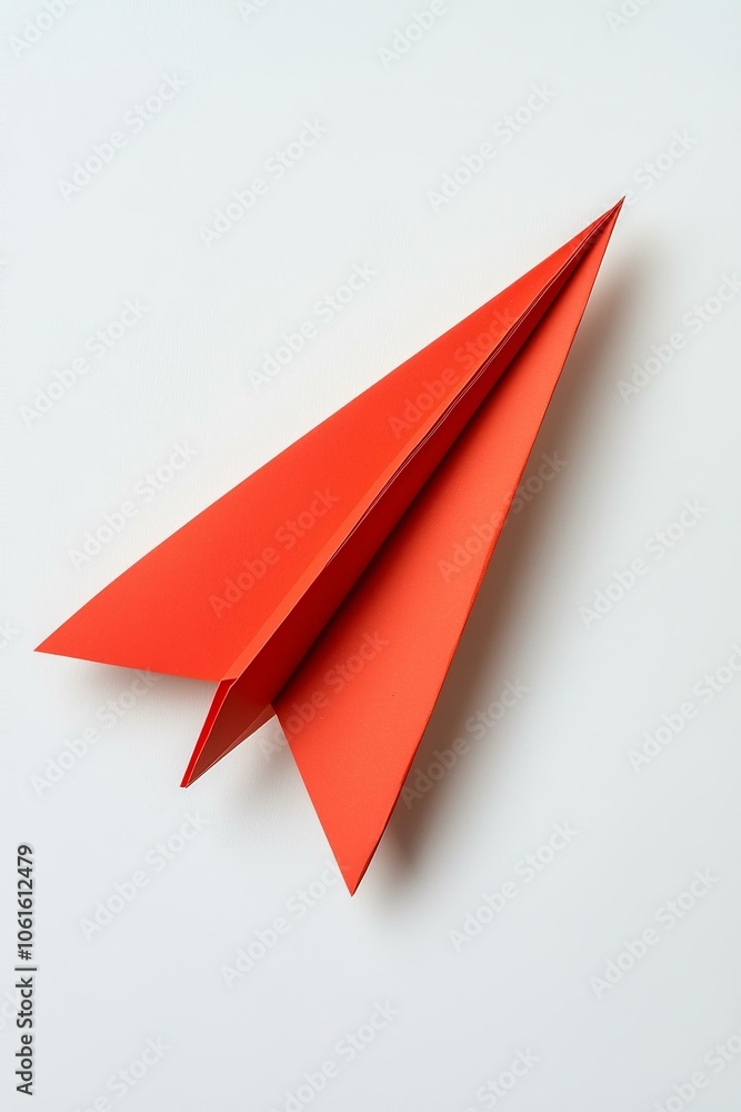 Red paper plane and business strategy on white background business success innovation and solution concept copy space. Red paper plane and business strategy on white background business success innovation and solution concept copy space.