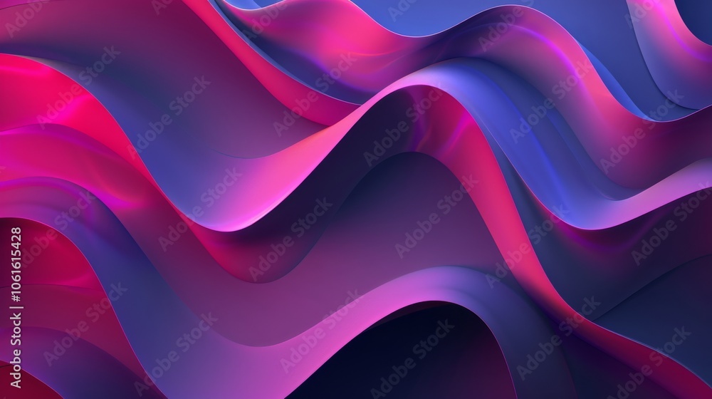 Abstract 3D image featuring wave-like layers in purple tones. The layers smoothly overlap, creating a sense of depth and movement. The design is minimalist, with gentle lines and calm colors Abstract 3D image featuring wave-like layers in purple tones. The layers smoothly overlap, creating a sense of depth and movement. The design is minimalist, with gentle lines and calm colors