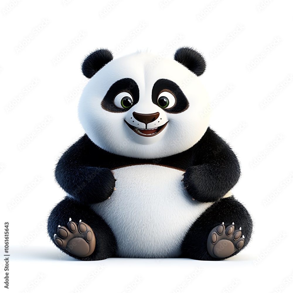Cute Panda Isolated on White Background Cute Panda Isolated on White Background
