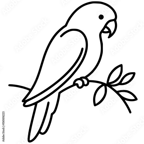 One line art cockatoo bird silhouette