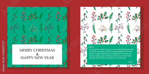 Vector set of festive Christmas and New Year backgrounds, decorated with snow elements, lights and ornaments, perfect for greeting cards, social media or digital decoration