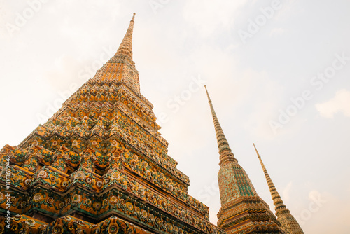 View of Wat Arun Ratchawararam Buddhist temple, Bangkok, Thailand. photo