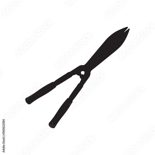 Garden hedge shears silhouette. Garden hedge shears icon.