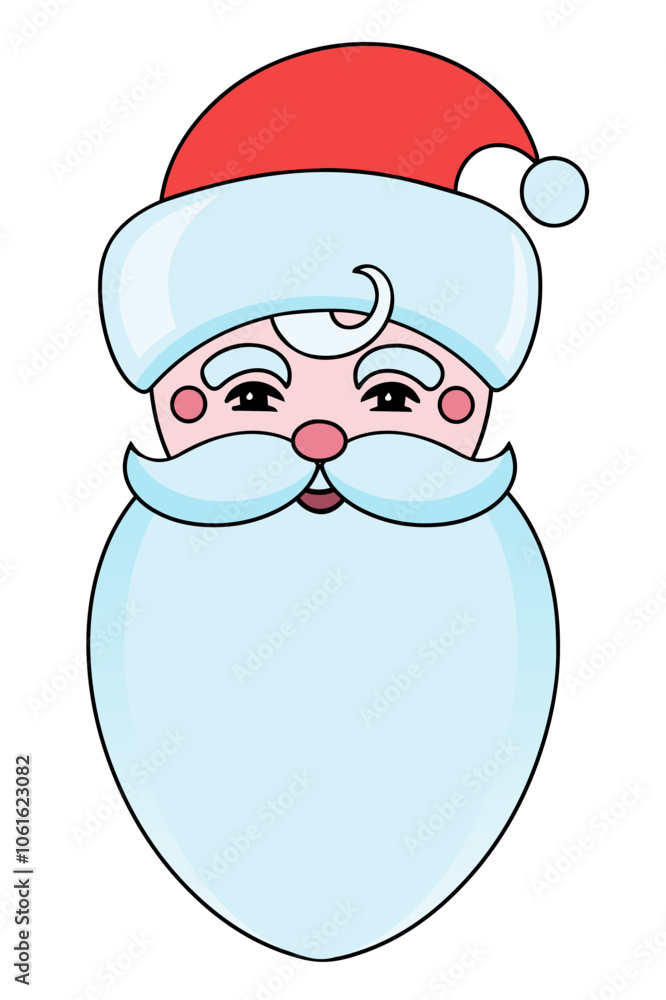 Santa Claus icon in a red cap. Christmas icon, happy New year. Vector illustration Santa Claus icon in a red cap. Christmas icon, happy New year. Vector illustration
