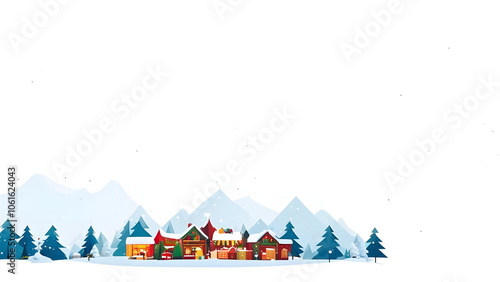 Backdrop with Christmass markets on street