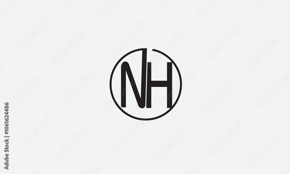 NH, HN, N , H , Abstract Letters Logo Monogram NH, HN, N , H , Abstract Letters Logo Monogram