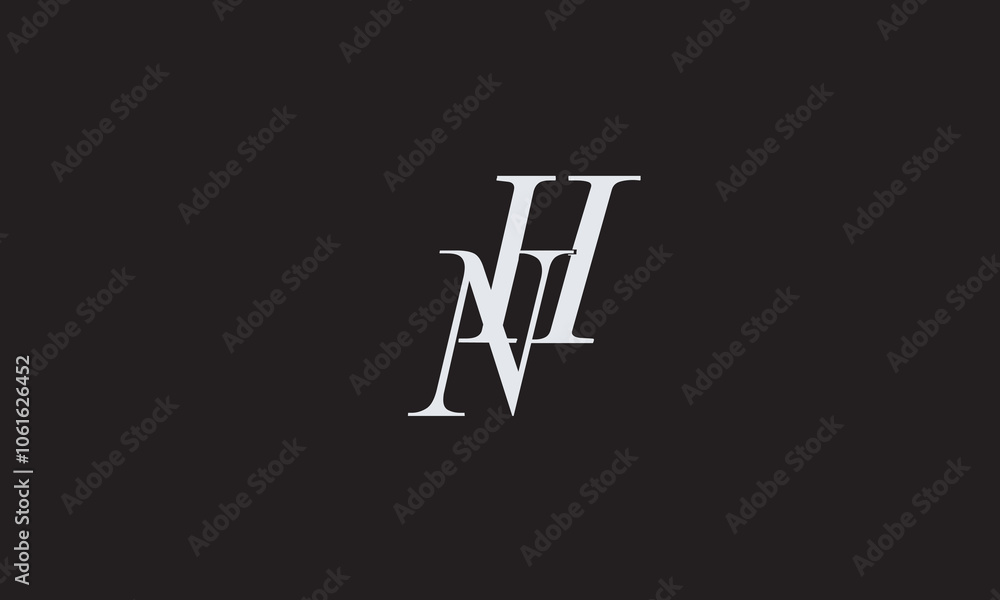 Obraz premium NH, HN, N , H , Abstract Letters Logo Monogram