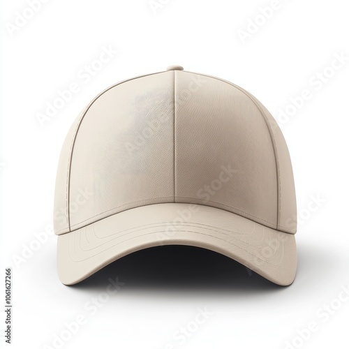 realistic high quality cream baseball cap mockup isolated 