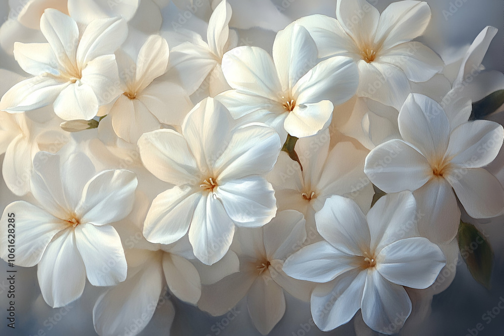 A close-up view of white flowers with soft petals, showcasing natural beauty and elegance in a calming composition. A close-up view of white flowers with soft petals, showcasing natural beauty and elegance in a calming composition.
