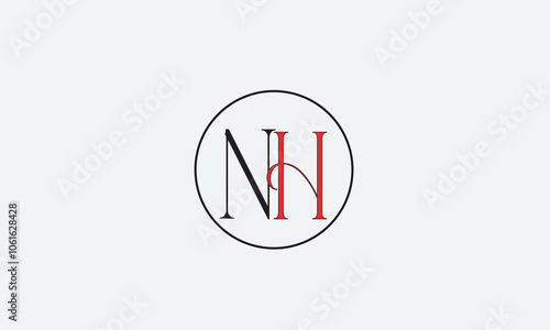 NH, HN, N , H , Abstract Letters Logo Monogram