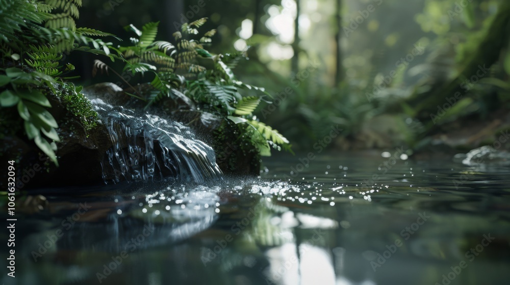 A tranquil stream cascades gently in a lush, sun-dappled forest, its clear waters sparkling amidst vibrant greenery. A tranquil stream cascades gently in a lush, sun-dappled forest, its clear waters sparkling amidst vibrant greenery.