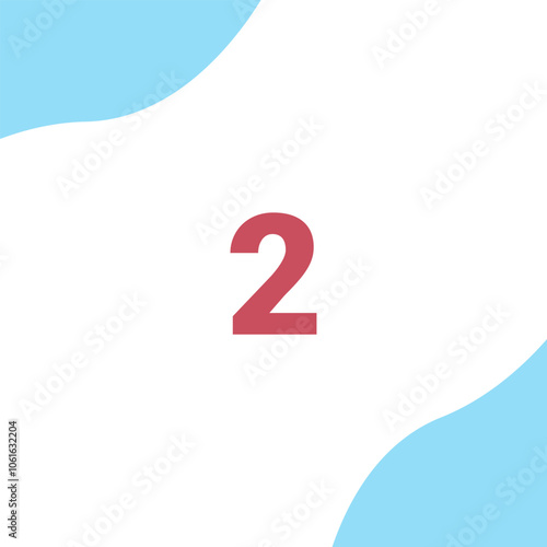 The number two vector design is simple and modern, suitable for children's learning education, posters and promotional materials. vector illustration eps 10