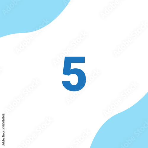 The number five vector design is simple and modern, suitable for children's learning education, posters and promotional materials. vector illustration eps 10
