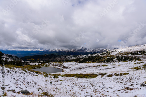 Cottonwood Pass in the Clouds. Cloud-Kissed Mountains at Cottonwood Pass. Travle in the winter, Colorado, USA