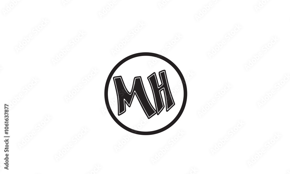 MH, HM , M , H , Abstract Letters Logo Monogram MH, HM , M , H , Abstract Letters Logo Monogram