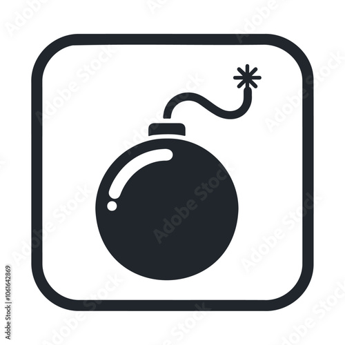 Black silhouette exploding bomb weapon vector icon design