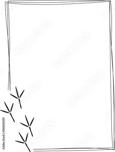 Hand drawn frames with pet footprints. Pet paw quote speech bubble.