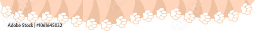 Cure kawaii header, quote frame, bookmark with pet paw print