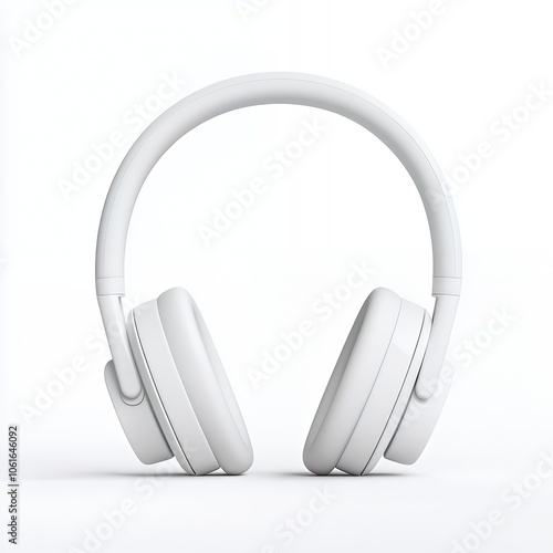 White headphones isolated on a white background. photo