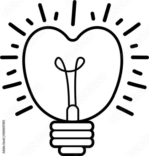 Light bulb outline drawing vector illustration