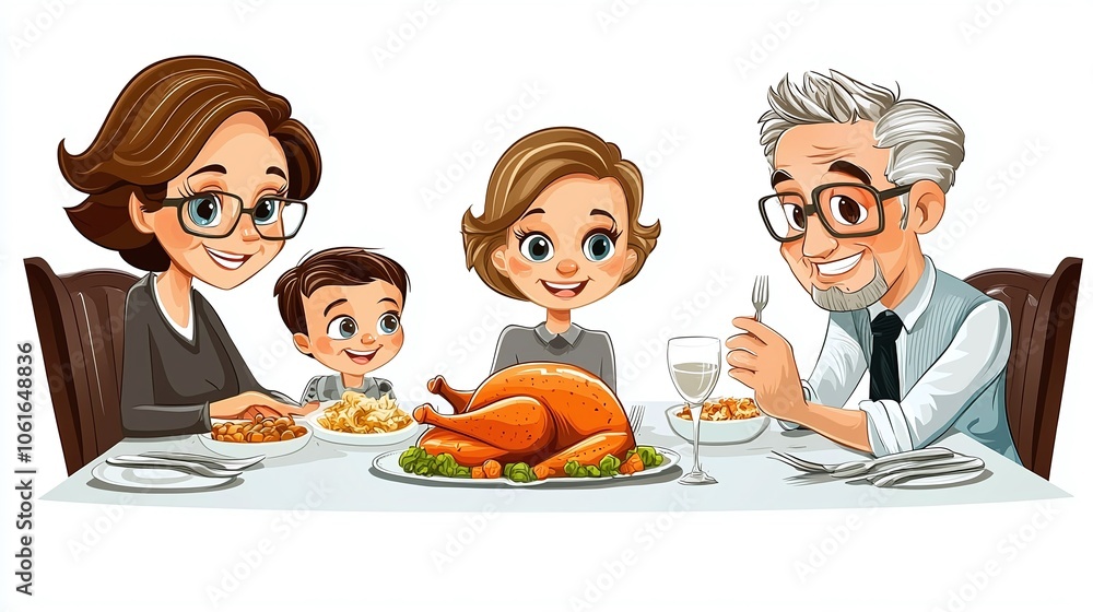 Happy Family Enjoying Thanksgiving Dinner. Happy Family Enjoying Thanksgiving Dinner.