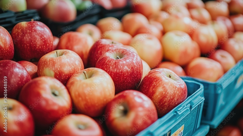 A pile of crisp apples in a wire basket A pile of crisp apples in a wire basket