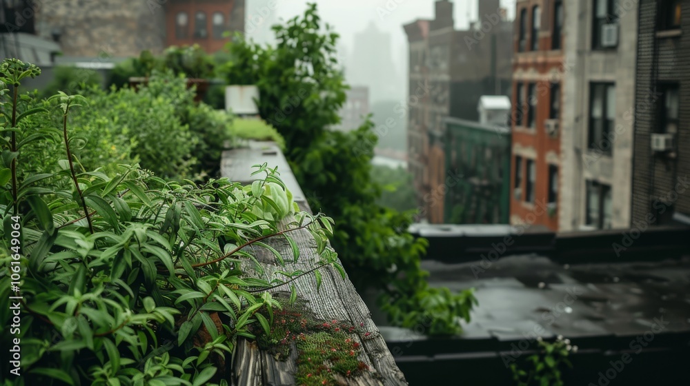An urban rooftop garden thriving with potted plants, catching the serene morning light, against the backdrop of a city skyline. An urban rooftop garden thriving with potted plants, catching the serene morning light, against the backdrop of a city skyline.