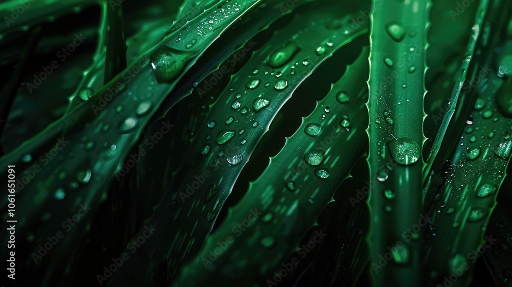 Close-up shot of a plant with water droplets glistening on its leaves, perfect for use in nature or science-related contexts Close-up shot of a plant with water droplets glistening on its leaves, perfect for use in nature or science-related contexts
