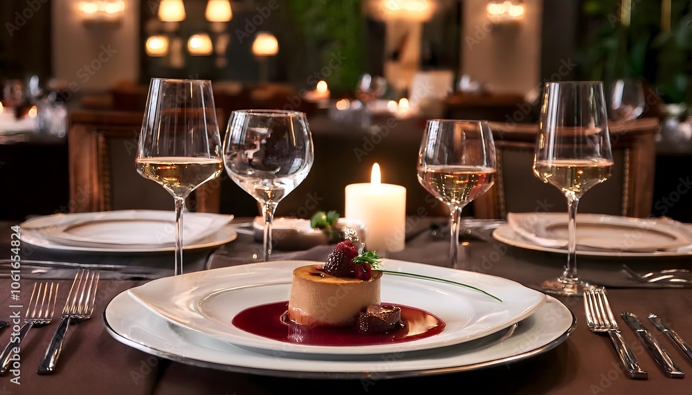 Elegant Dessert Presentation at A luxurious dining room Elegant Dessert Presentation at A luxurious dining room