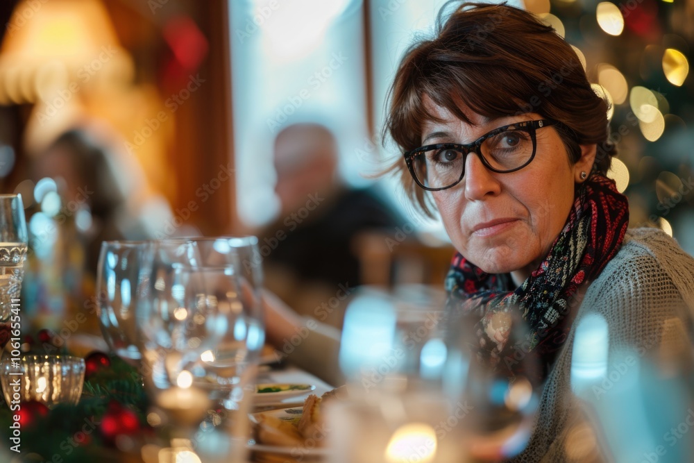 A woman sitting at a table with wine glasses, relaxed and enjoying her drink A woman sitting at a table with wine glasses, relaxed and enjoying her drink