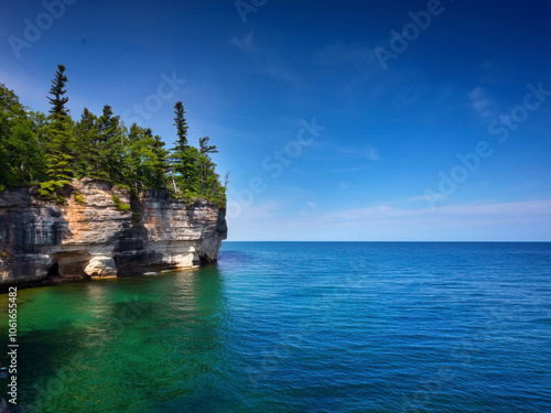 rock coast and the sea