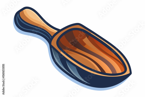  Color pepper in wa wooden scoop isolated on white background