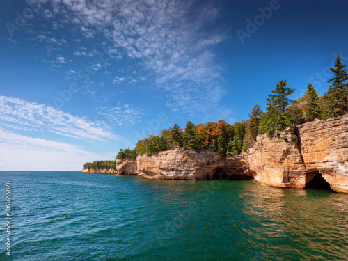 rock coast and the sea