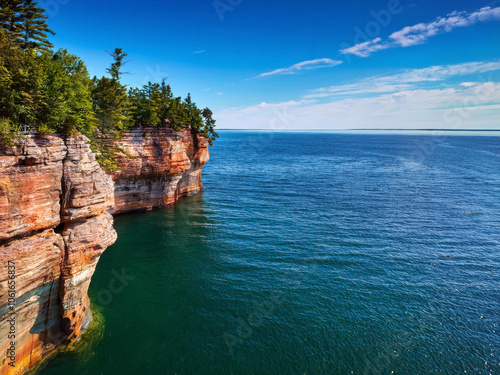 rock coast and the sea