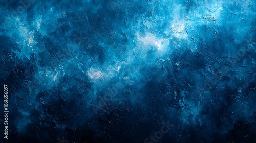 Abstract blue ocean waves with dynamic textures and patterns.