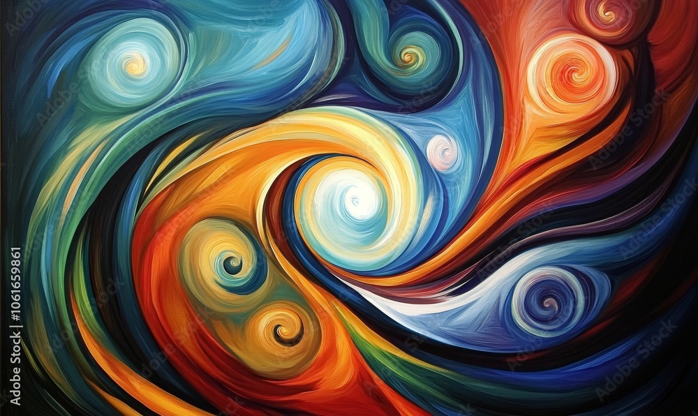 Abstract painting with swirling colors. Abstract painting with swirling colors.