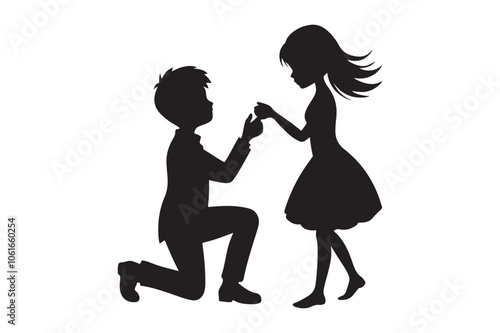 Propose silhouette vector illustration, Propose silhouette, Valentine 
