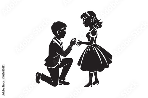Propose silhouette vector illustration, Propose silhouette, Valentine 