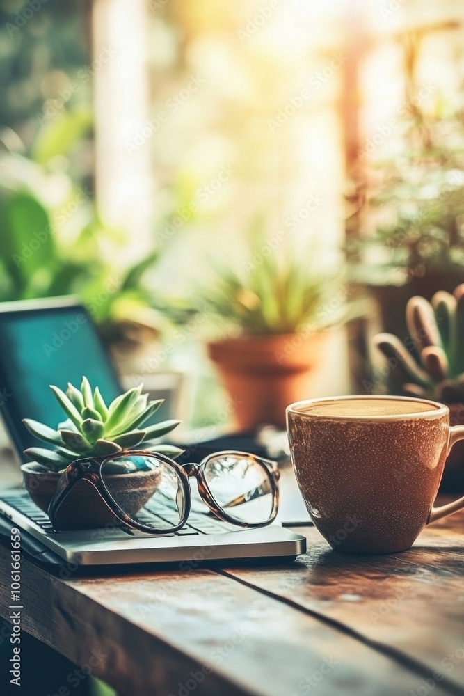 A single coffee cup placed on a wooden table, perfect for adding warmth and coziness to any scene A single coffee cup placed on a wooden table, perfect for adding warmth and coziness to any scene