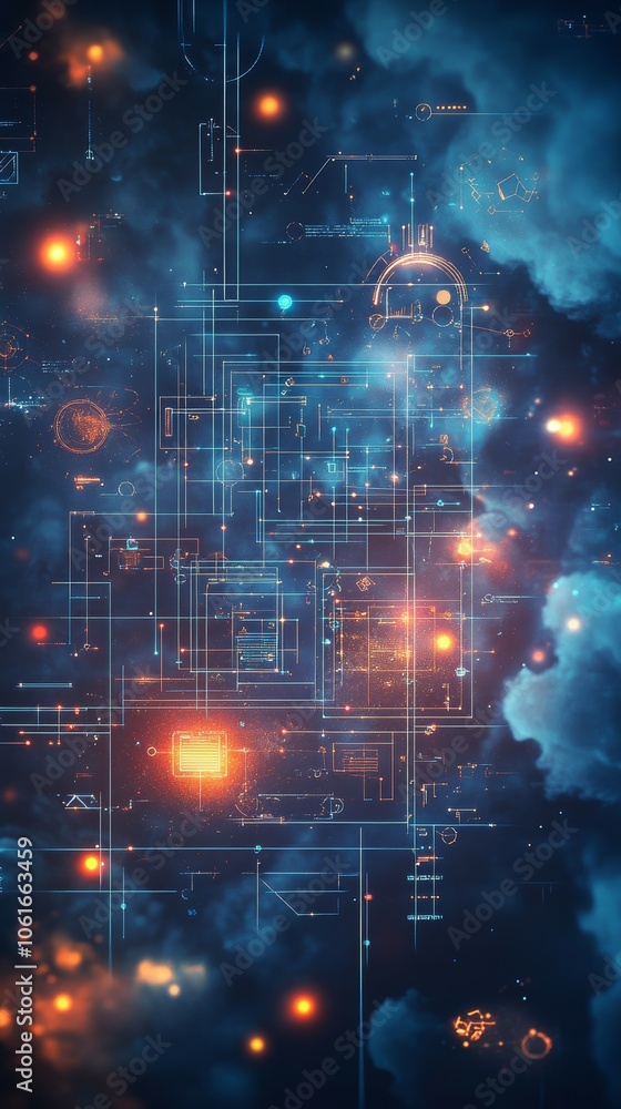 Fototapeta premium Blueprints of Interaction, Digital Product Design and User Experience UX