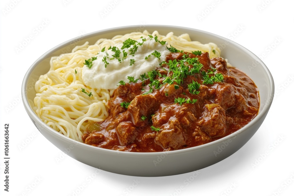 A bowl of spaghetti with ground beef and tomato sauce A bowl of spaghetti with ground beef and tomato sauce